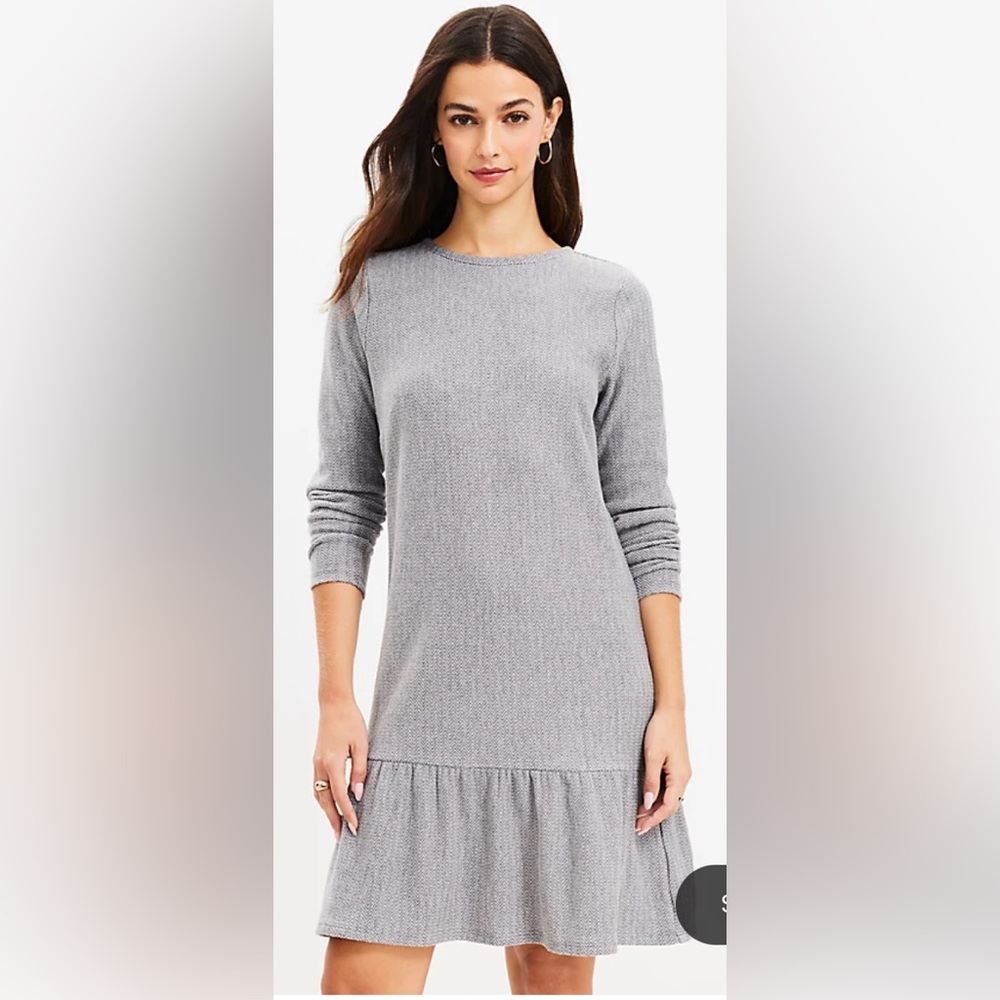 Petite Jacquard Flounce Swing Dress